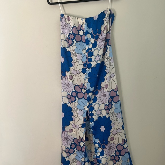 Zara woman’s new retro floral print satin tube midi dress - Picture 10 of 12